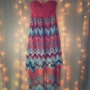 Strapless High Low Dress